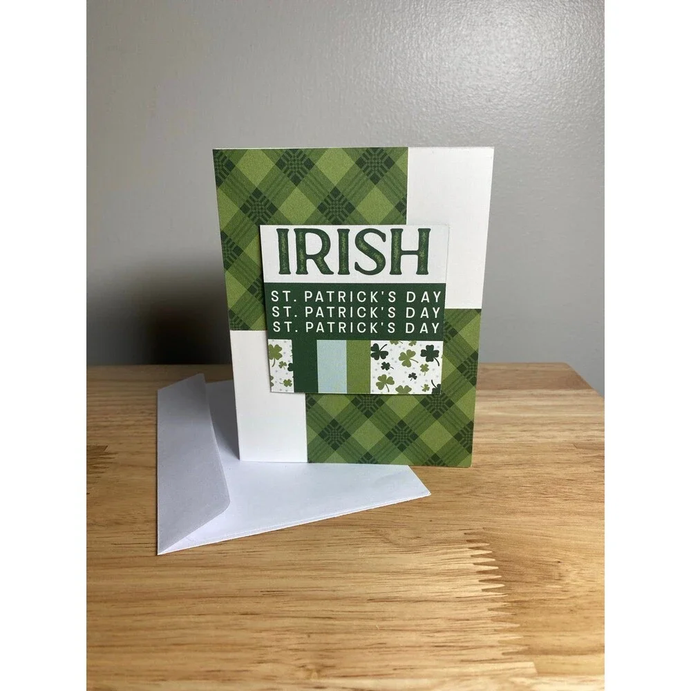 Handmade St. Patrick’s Day Blank Greeting Card A2 & Envelope